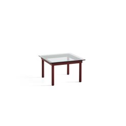 Hay Table Basse Kofi Chene Massif Rouge Grange & Verre Clair - L 60 X L 60 X H 36 Cm Online