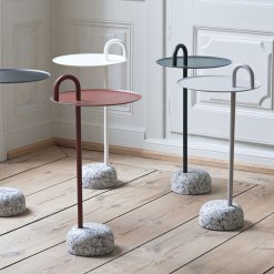 Hay Table D'Appoint Bowler En Acier Et Granit - Rouge Best