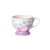 Rice Tasse Avec Fleurs En Relief En Ceramique - O 9,8 Cm - Lavande Wholesale