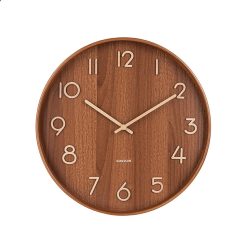 Sélectionné par Fleux Horloge Murale Pure En Bois De Tilleul - O 40 Cm - Dark Online